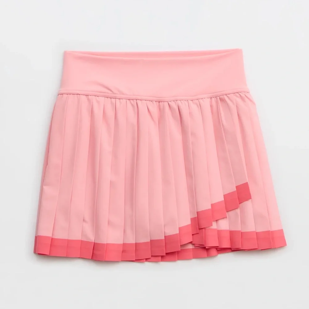 OFFLINE By Aerie Pink Tint High Rose Tiebreaker Pleated Mini Tennis Skort - Picture 5 of 11